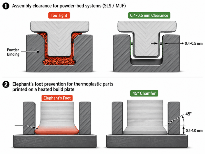 Assembly and print clearance guidelines