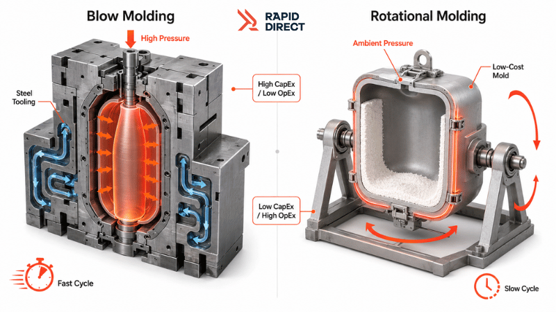Blow molding vs rotational molding comparison 1