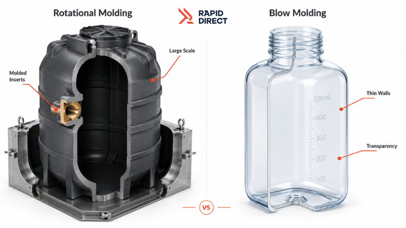 Comparing molding processes rotation vs blow