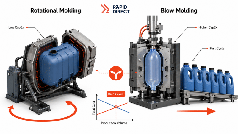 Blow molding vs rotational molding comparison