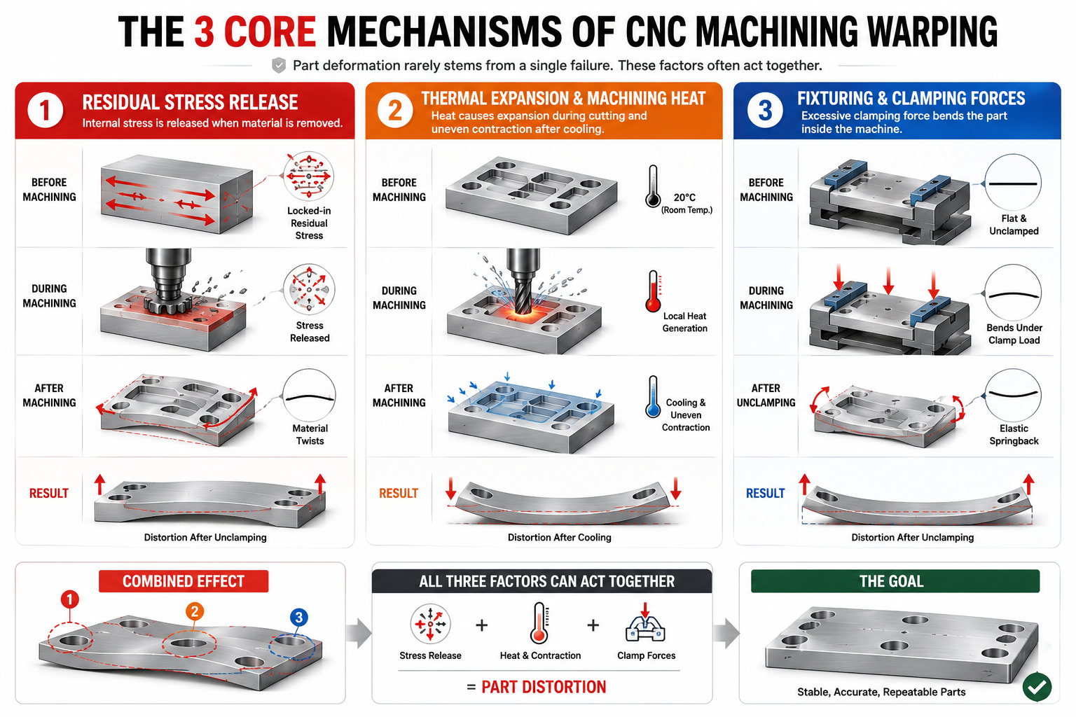 Core Mechanisms of CNC Machining Warping