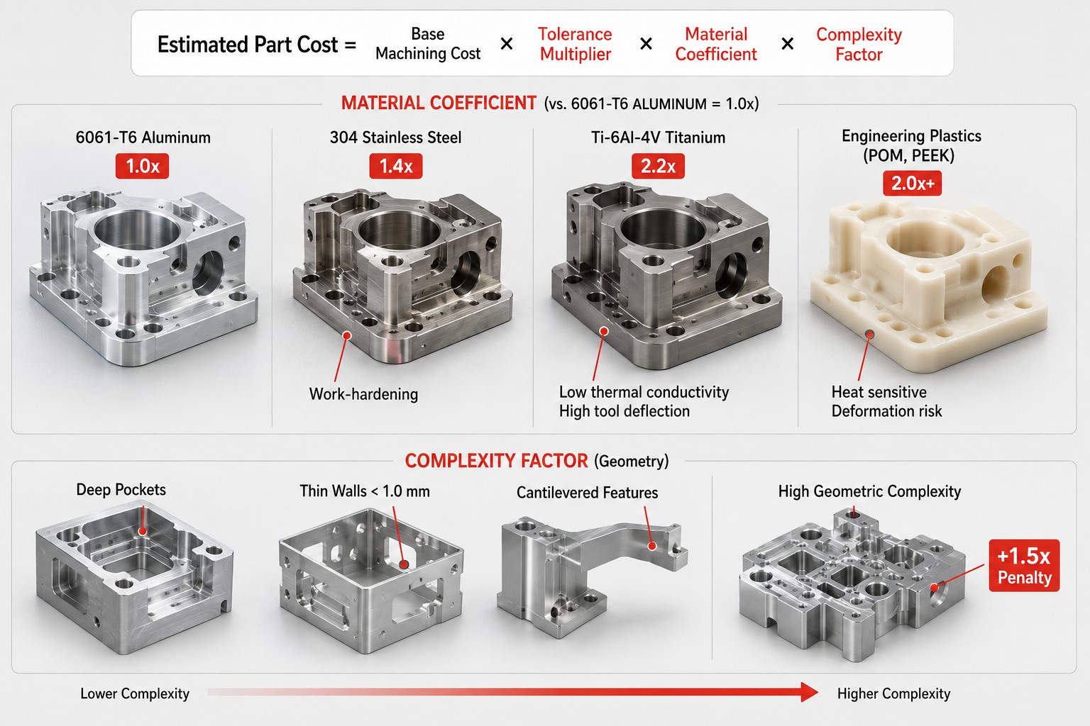 Material and Complexity Factors impact cnc cost