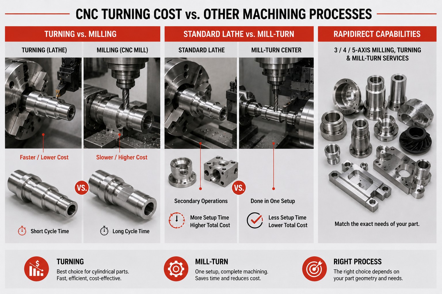 CNC Turning Cost vs Other Machining Processes