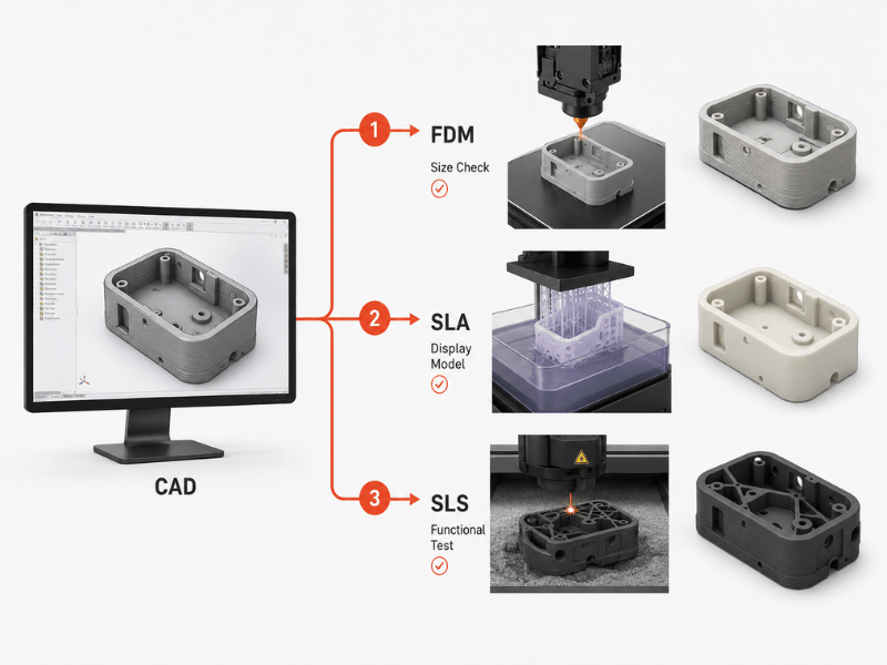 FDM vs. SLA vs. SLS