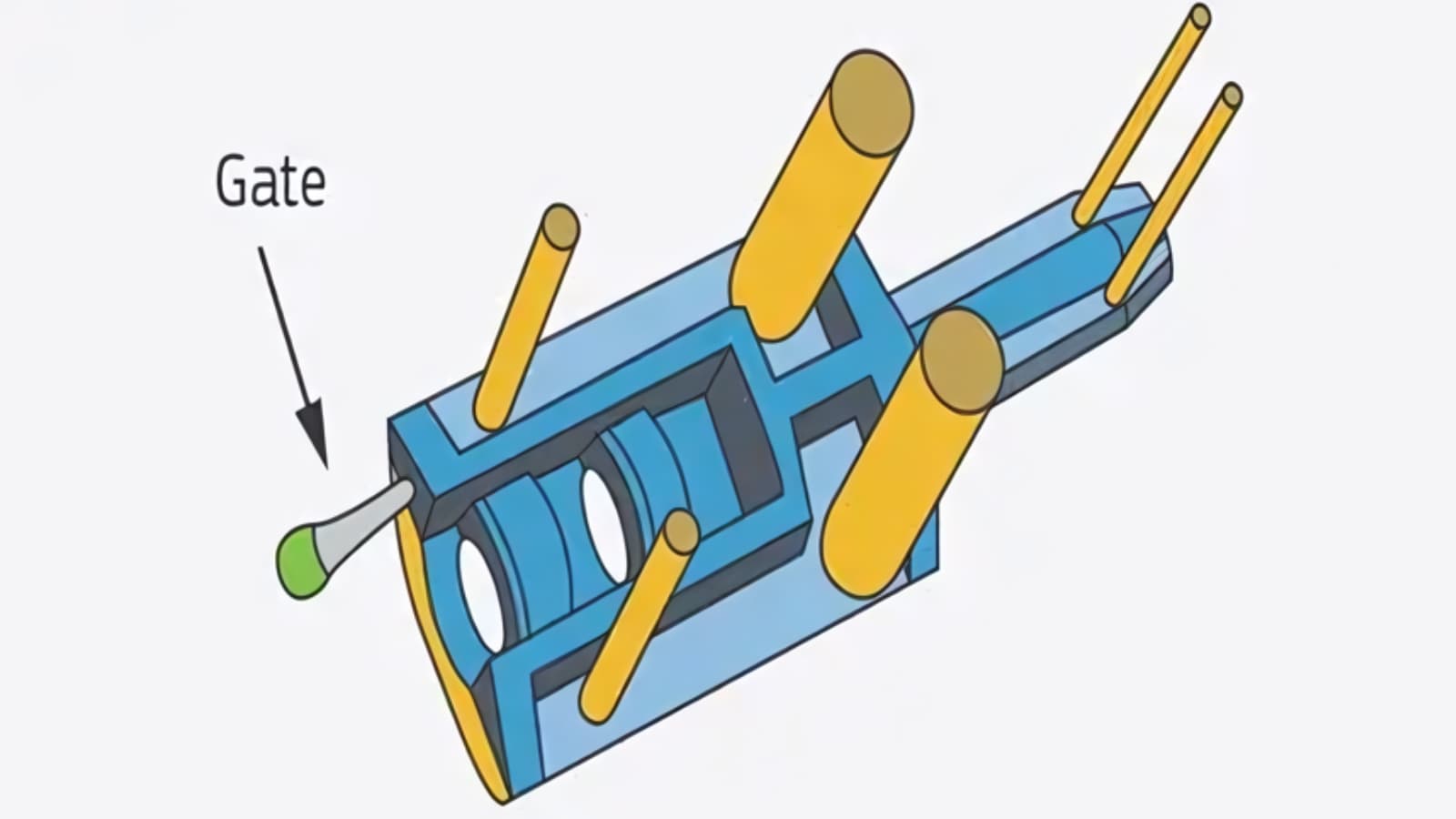 ejector pins on plastic molded parts
