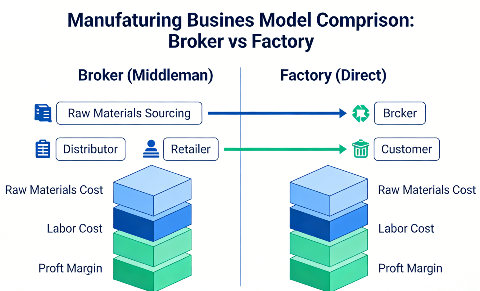 broker vs direct manufacturer cost model