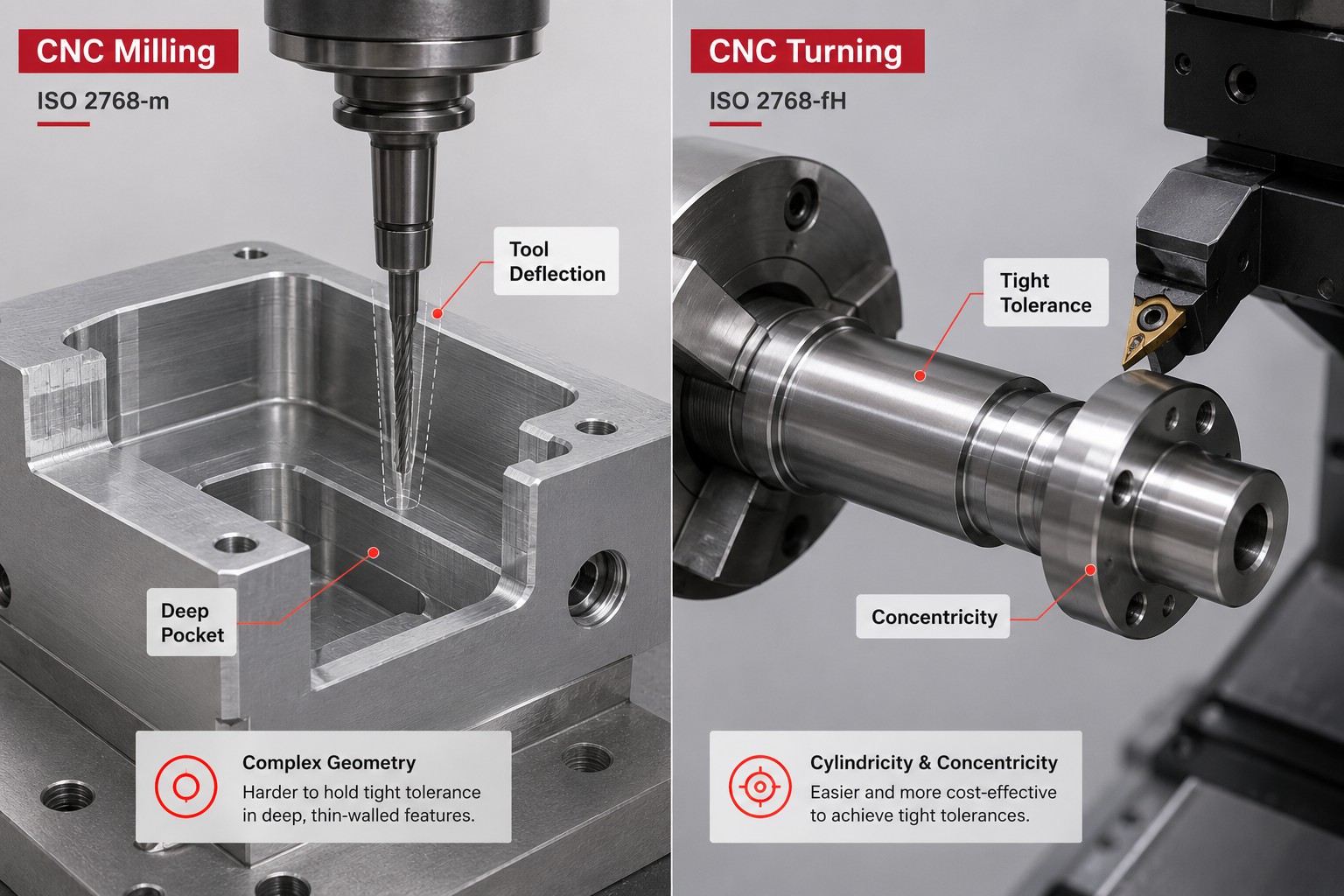 cnc milling vs turning tolerance
