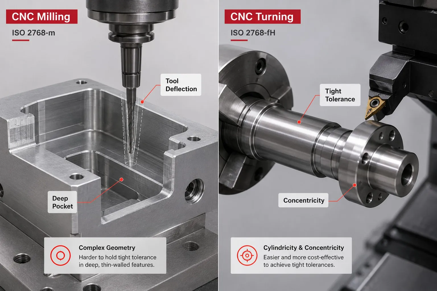 cnc milling vs turning tolerance