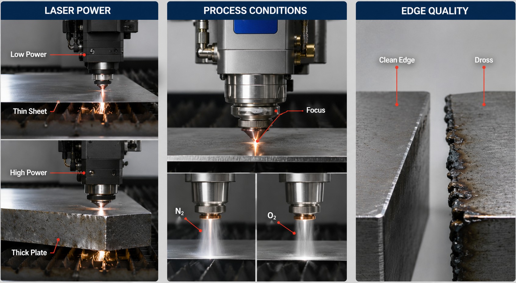 laser cutting thickness speed factors