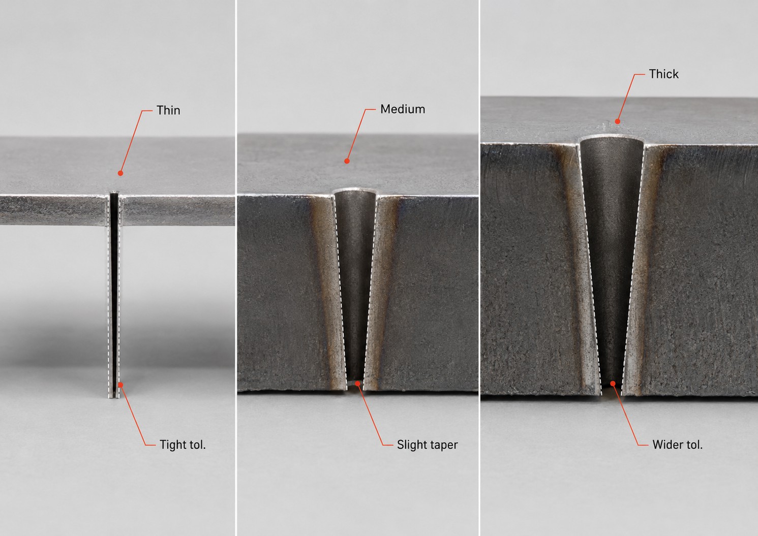 laser cutting Thickness vs Tolerance
