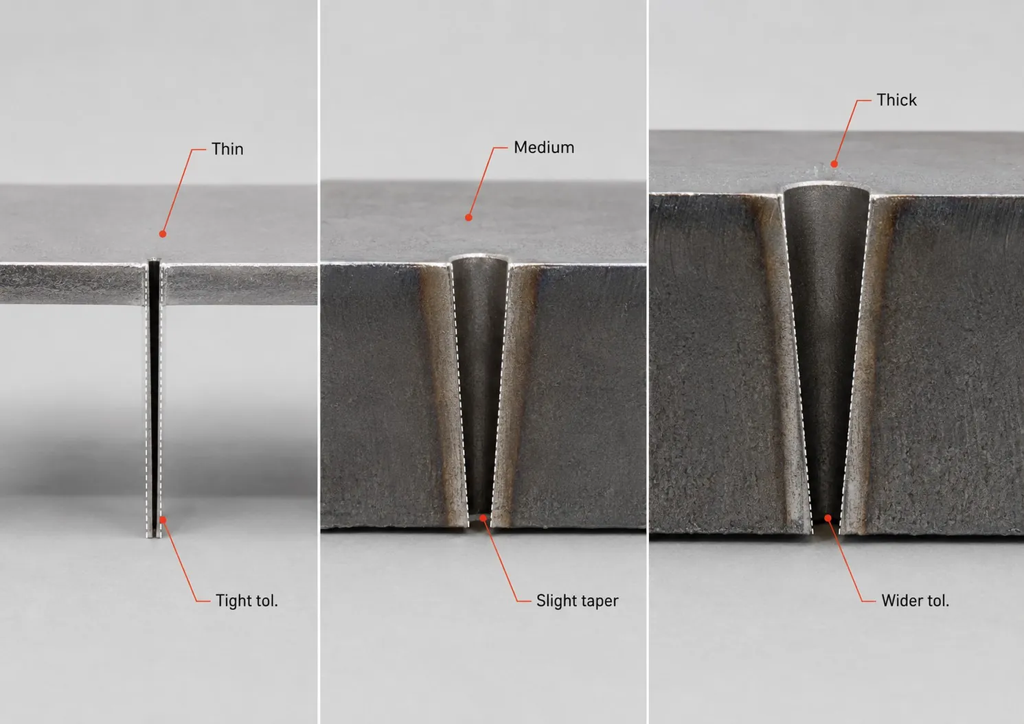 laser cutting Thickness vs Tolerance
