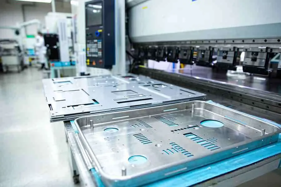 Press brake forming stainless steel medical enclosure panels