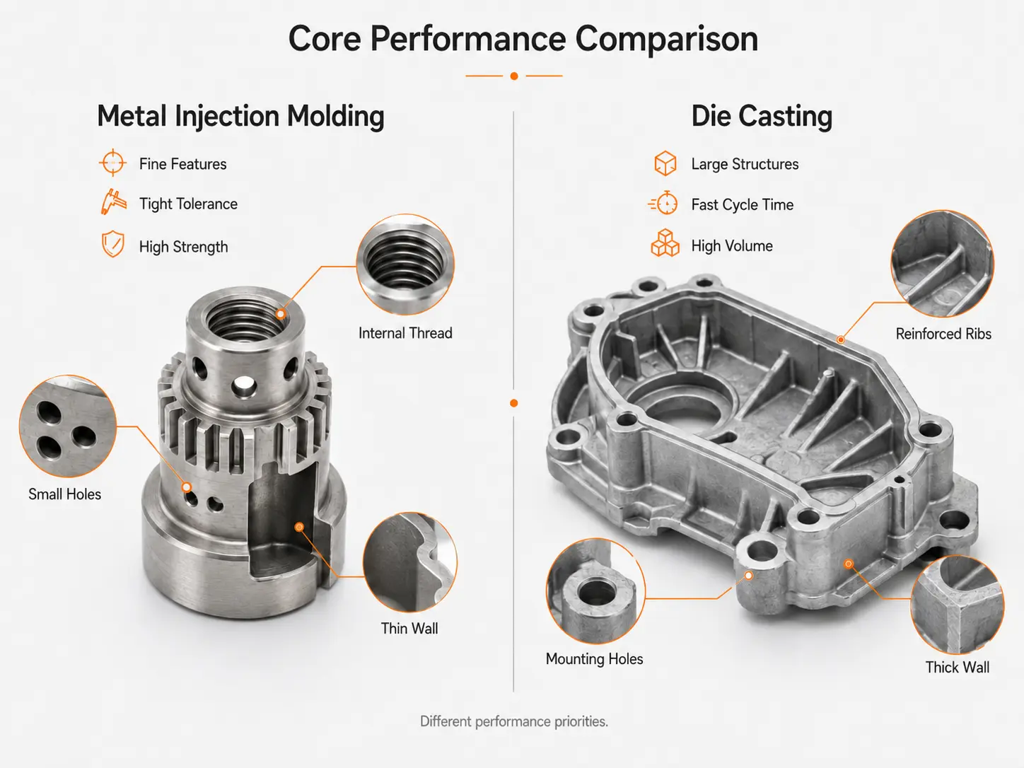 Design considerations for MIM and Die Casting