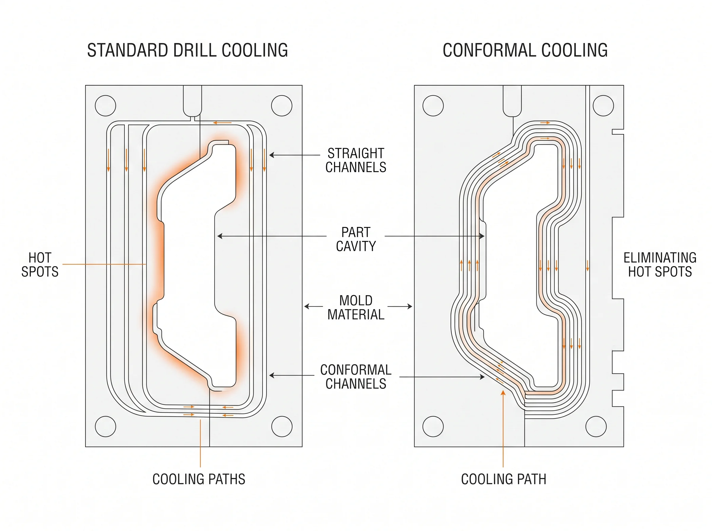 precision injection molding conformal cooling