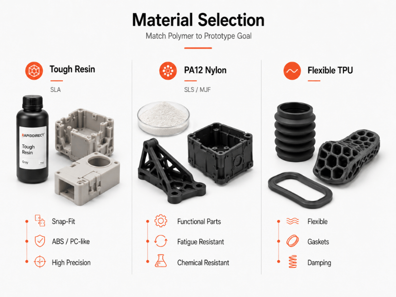 3d printing prototype Material Selection