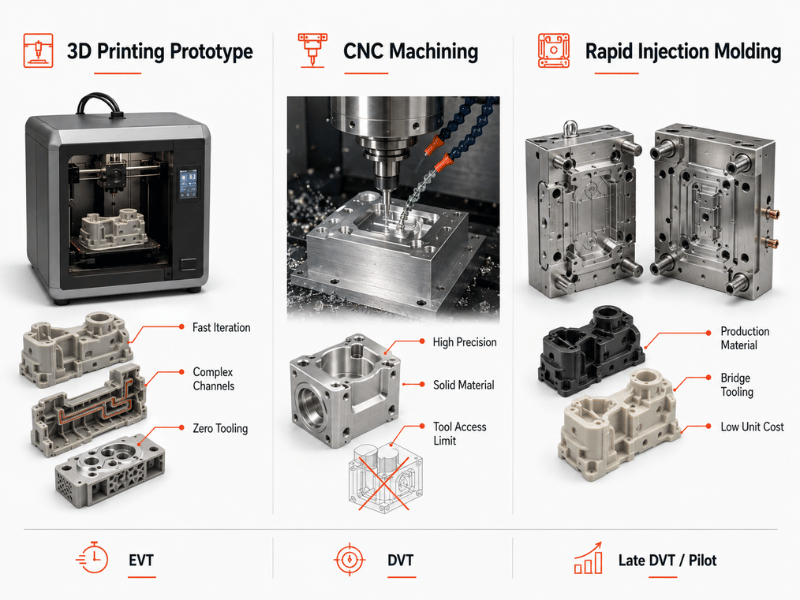 3D Printing vs. CNC vs. Injection Molding