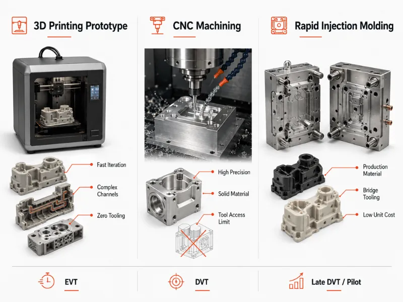 3D Printing vs. CNC vs. Injection Molding