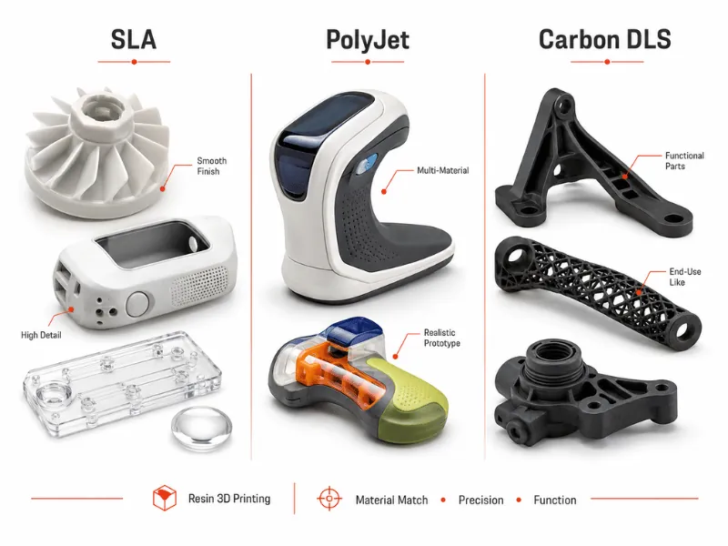 Resin 3D Printing SLA Polyjet Carbon DLS
