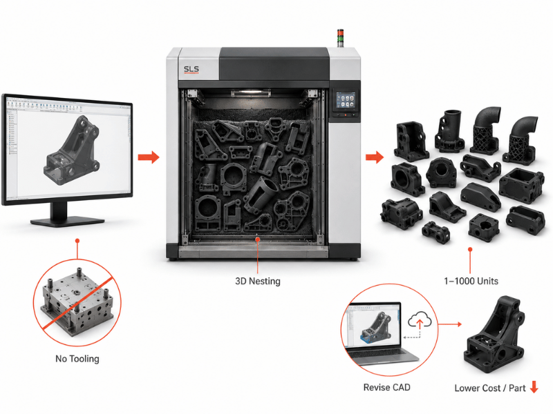 SLS Prototyping vs. Low Volume Production