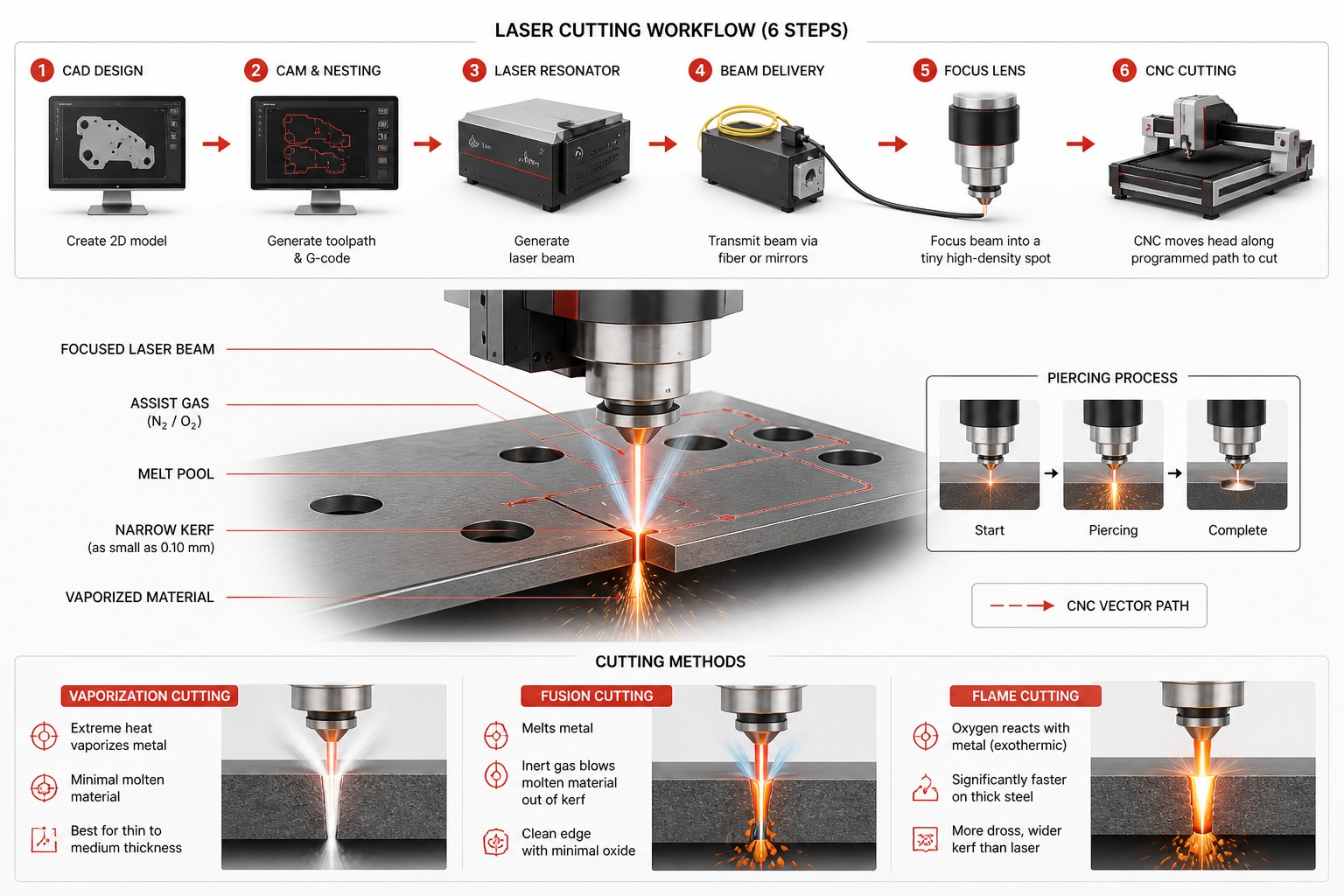 laser cutting workflow and cutting methods