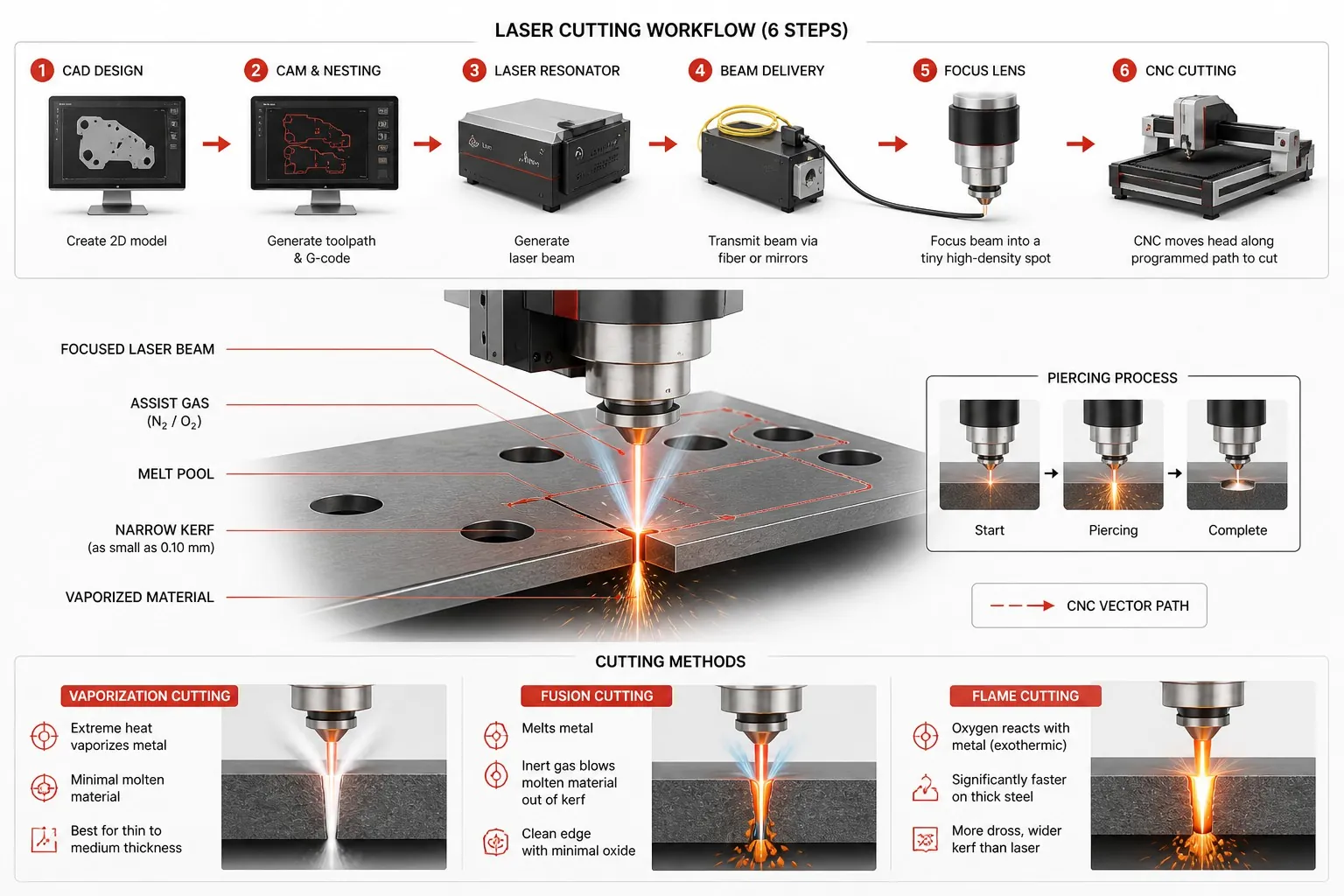 laser cutting workflow and cutting methods