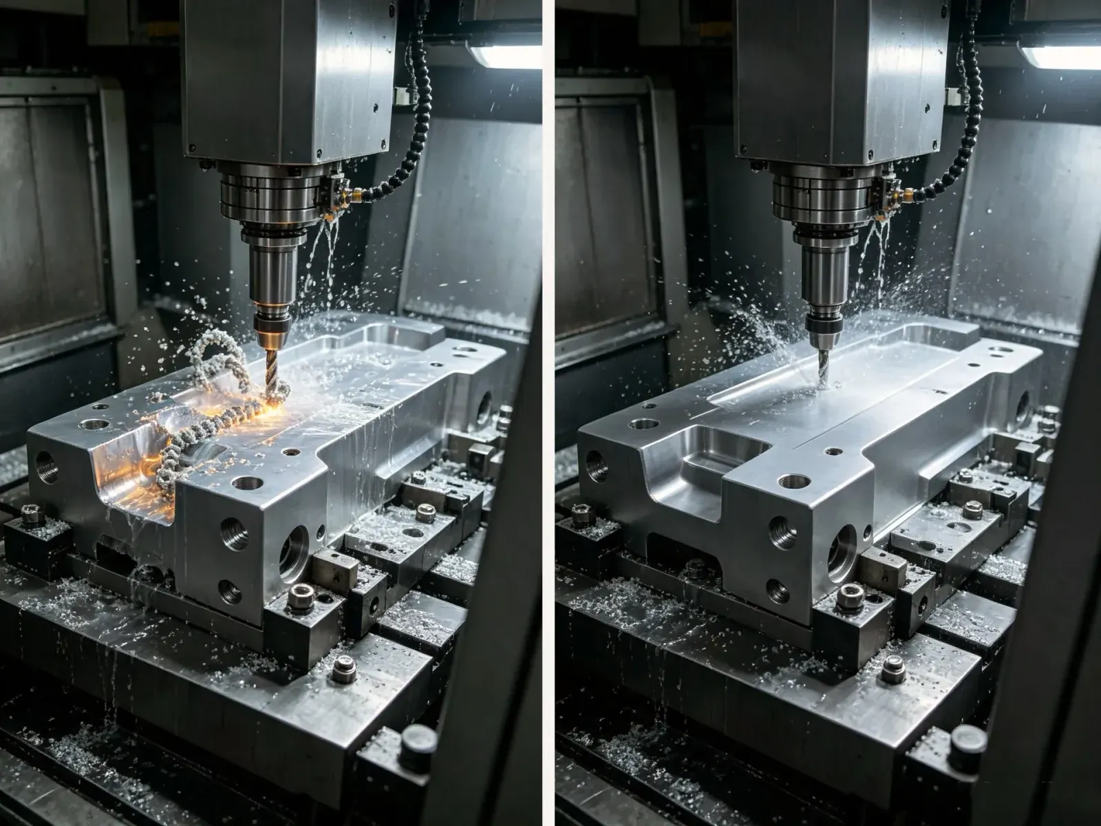 Thermal growth and machining stability for large parts